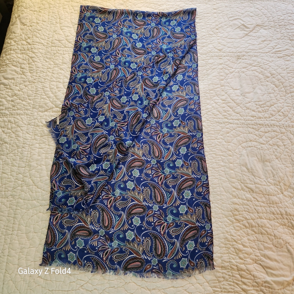 Talbots Blue Paisley Scarf